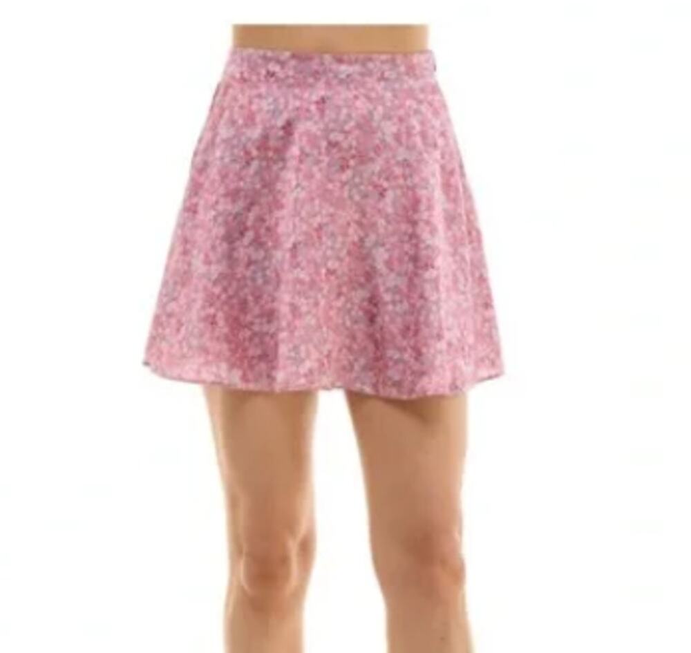 Urban Social Women's Ivory & Pink Ditsy Floral Mini Skirt Size Small NEW